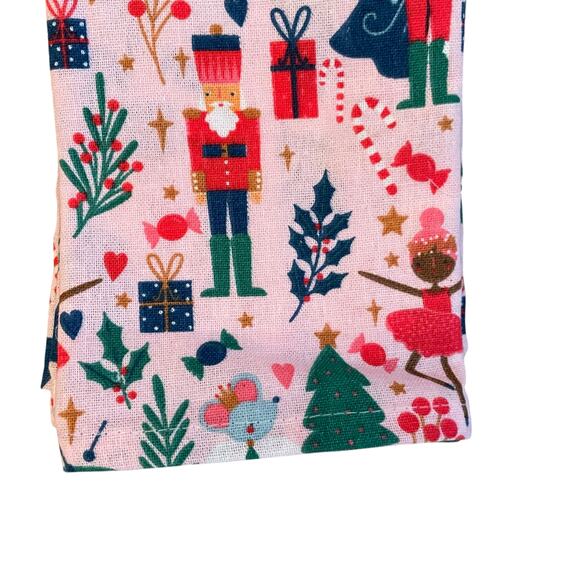 Cupcakes & Cashmere CHRISTMAS Nutcracker Cotton Napkins 18x18 Set of 6 Pink New - Picture 9 of 10